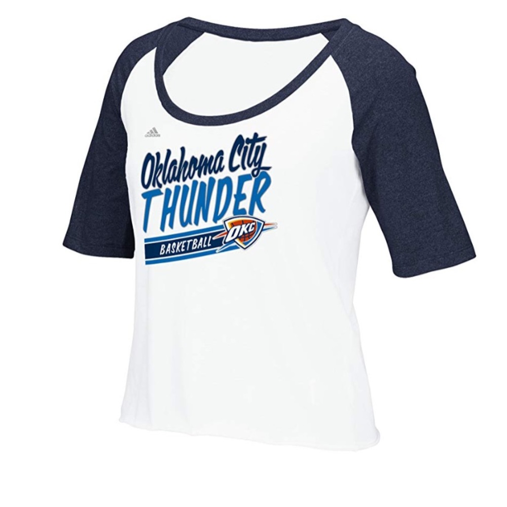 Oklahoma City Thunder Crop Top Baseball Tee NWT M